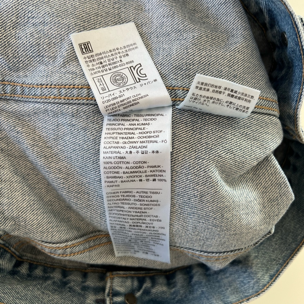 Levi’s Made & Crafted trucker jacket with French tulle lace overlay size medium - Picture 8 of 8